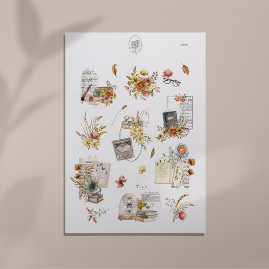 The bronze fruits and the rain - collage sheet