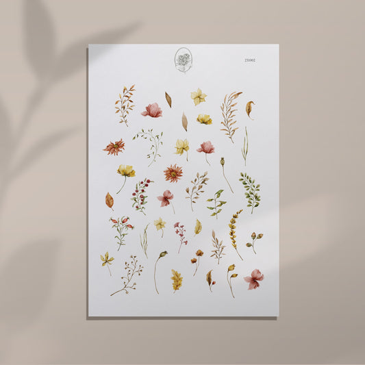 The bronze fruits and the rain - small flower icons