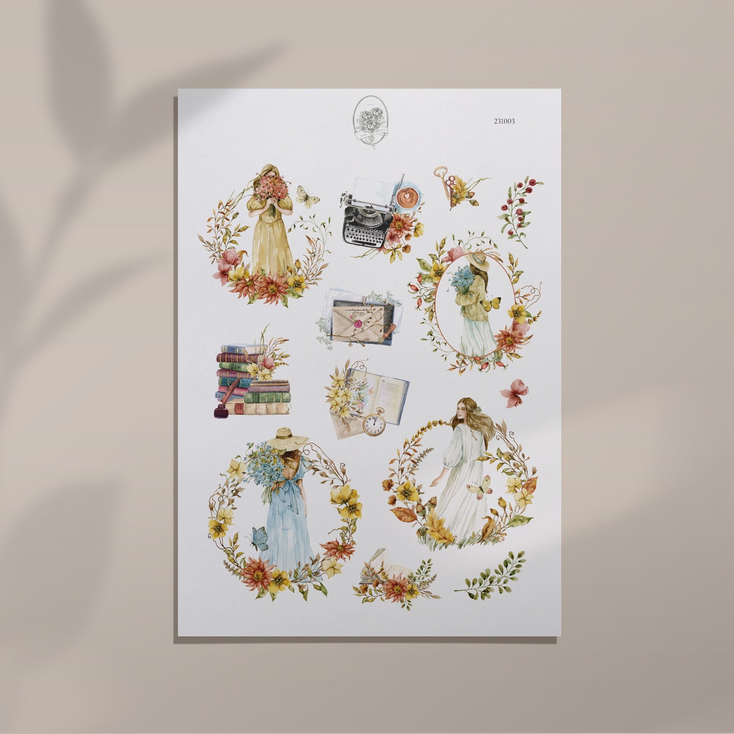 The bronze fruits and the rain - autumn flower girls and vintage bitsy