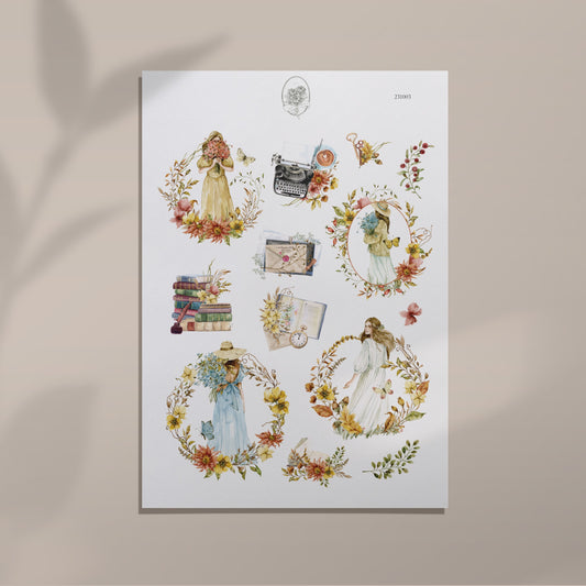 The bronze fruits and the rain - autumn flower girls and vintage bitsy