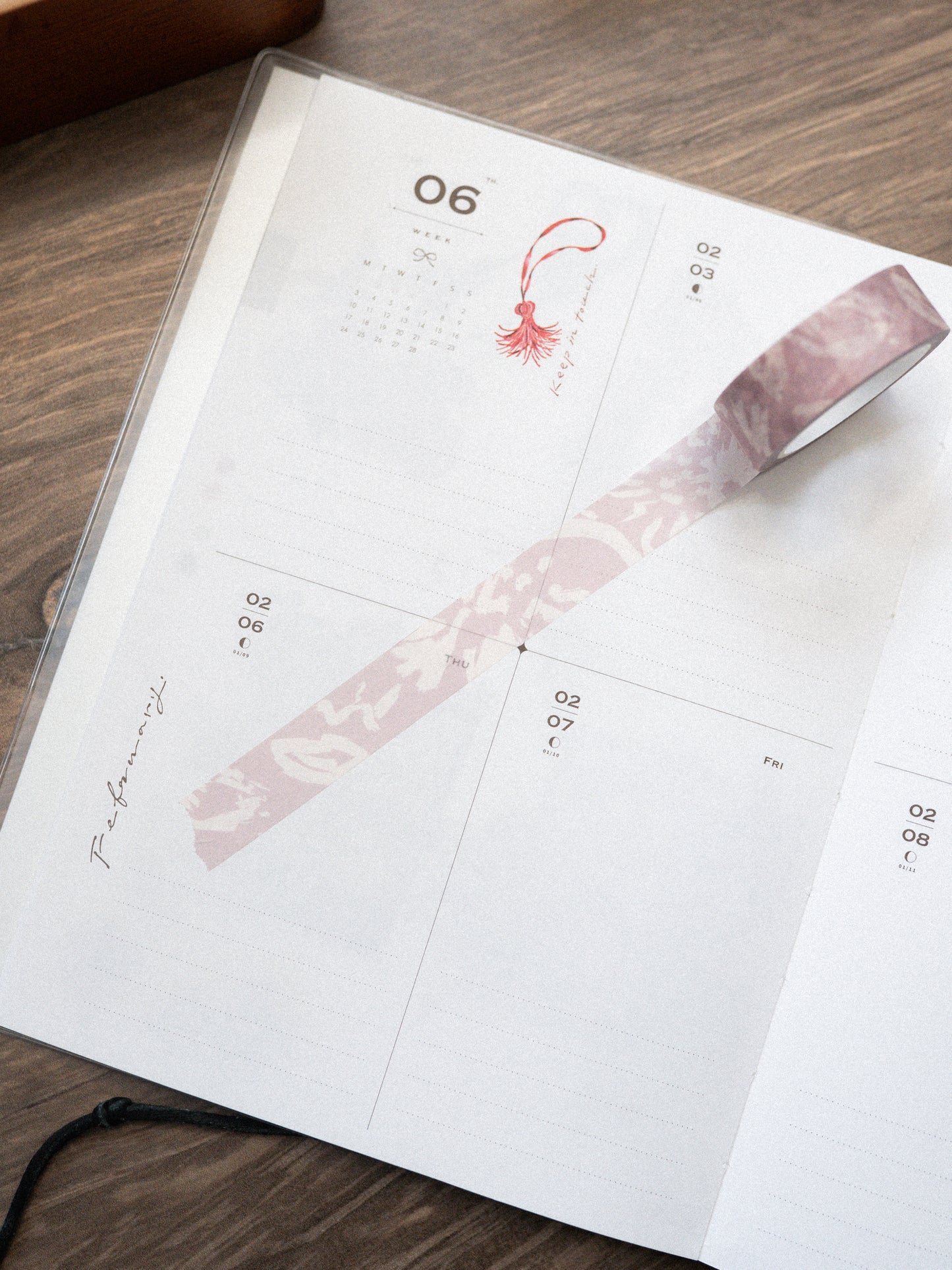 Subtle painted flowers washi tape 15mm