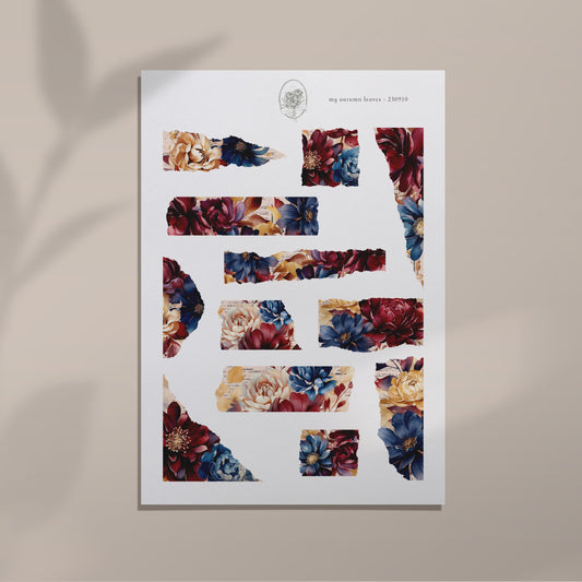 My Autumn Leaves - Burgundy Torn Paper