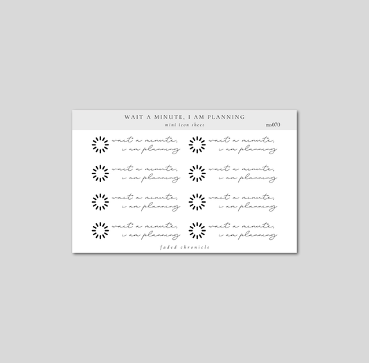 minimal scripts - WAIT A MINUTE, I AM PLANNING