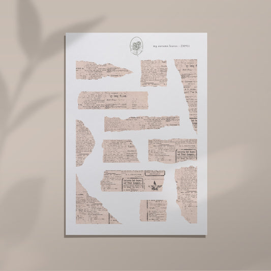 My Autumn Leaves - Vintage News Paper Torn Paper