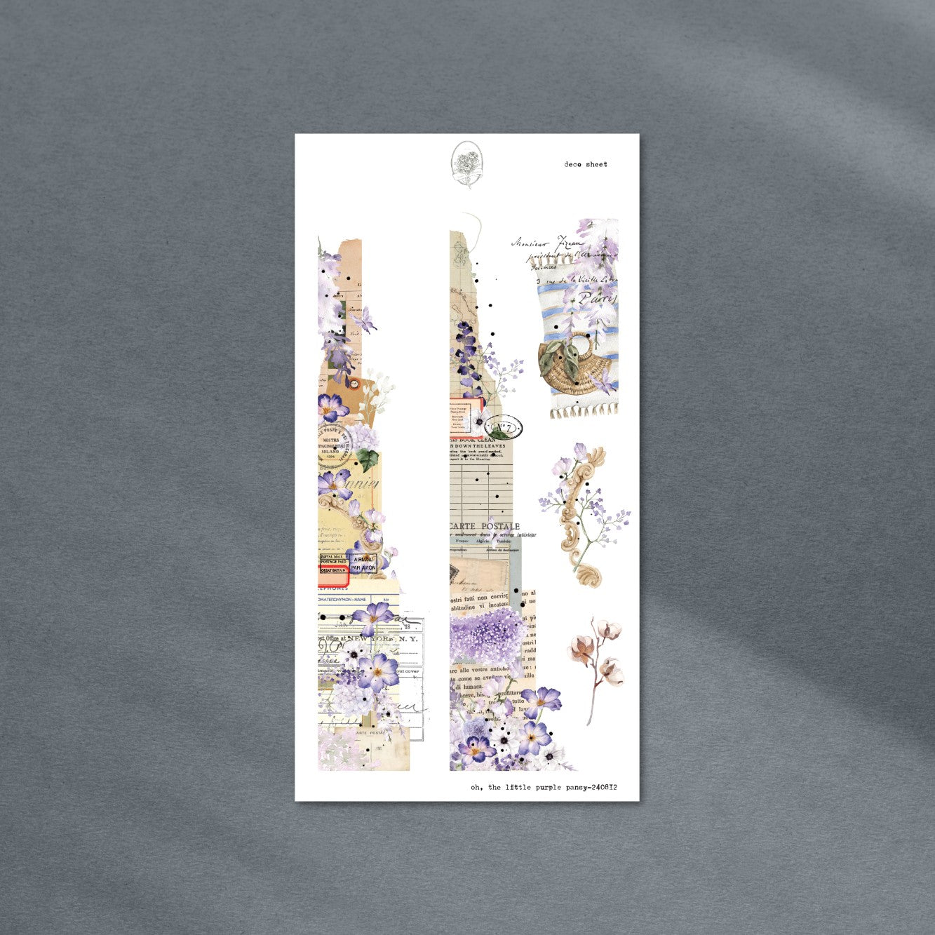 oh, the little purple pansy - deco bars (rose gold foil)