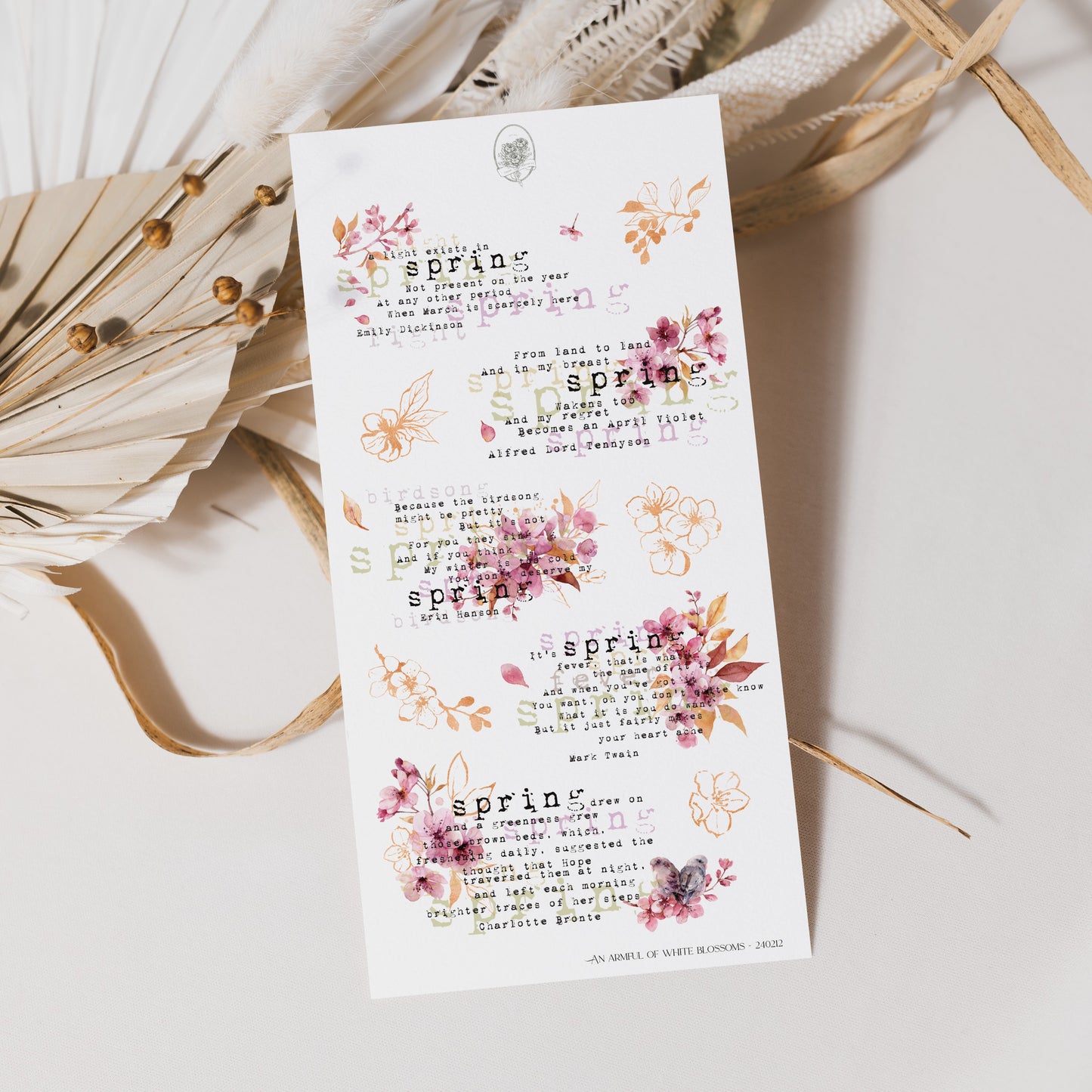 An Armful Of White Blossoms - Vintage Scripts