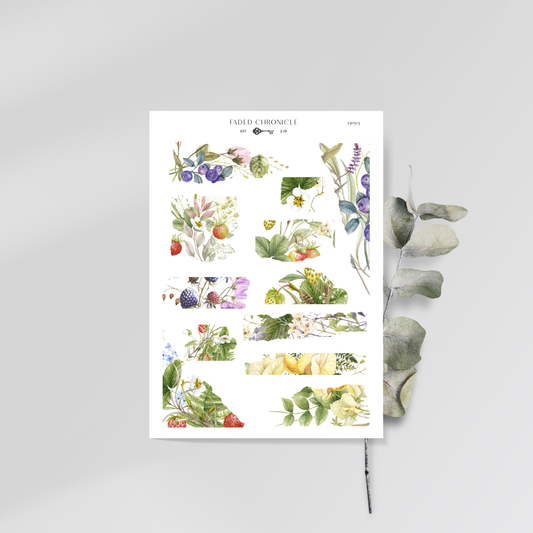 The Sound Of A Summer Garden - Berry And Flower Torn Paper
