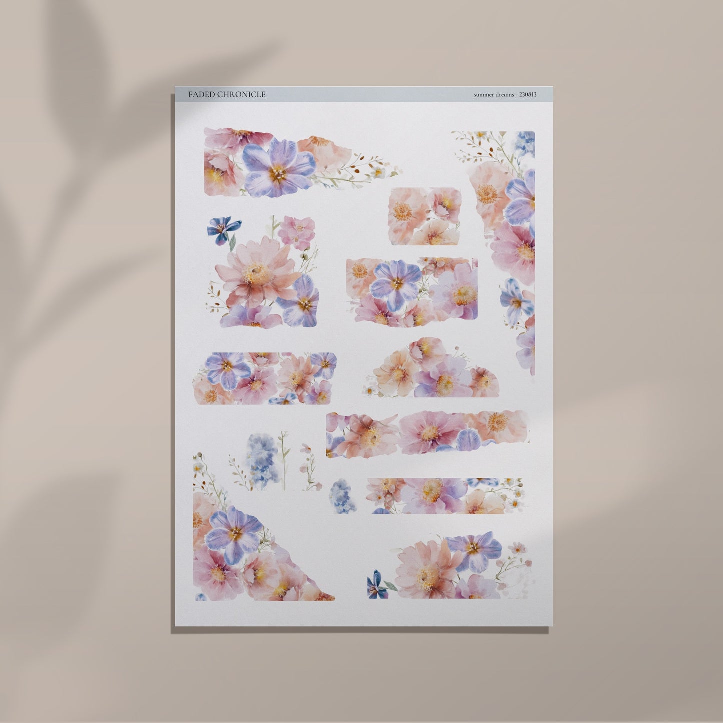 Sweet Dreams - Torn Paper (Pink And Blue Flower)