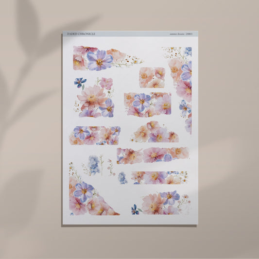 Sweet Dreams - Torn Paper (Pink And Blue Flower)