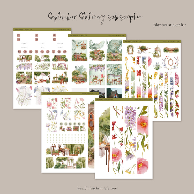 September Stationery Kit Extra - Full Kit (Mini kit + Planner Sticker Kit)