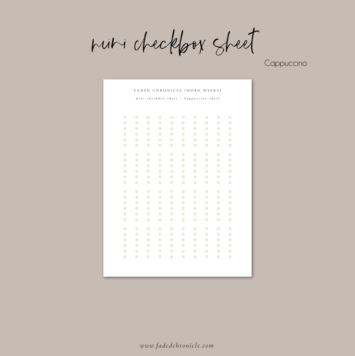 Regular Checkbox Sheet - Cappuccino