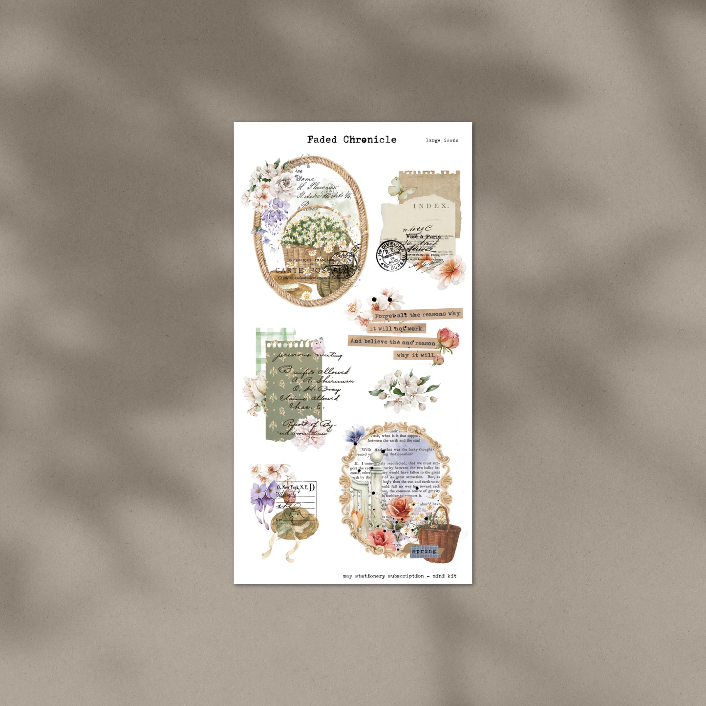 May Stationery Kit Extra - large Icons (Gold Foil)