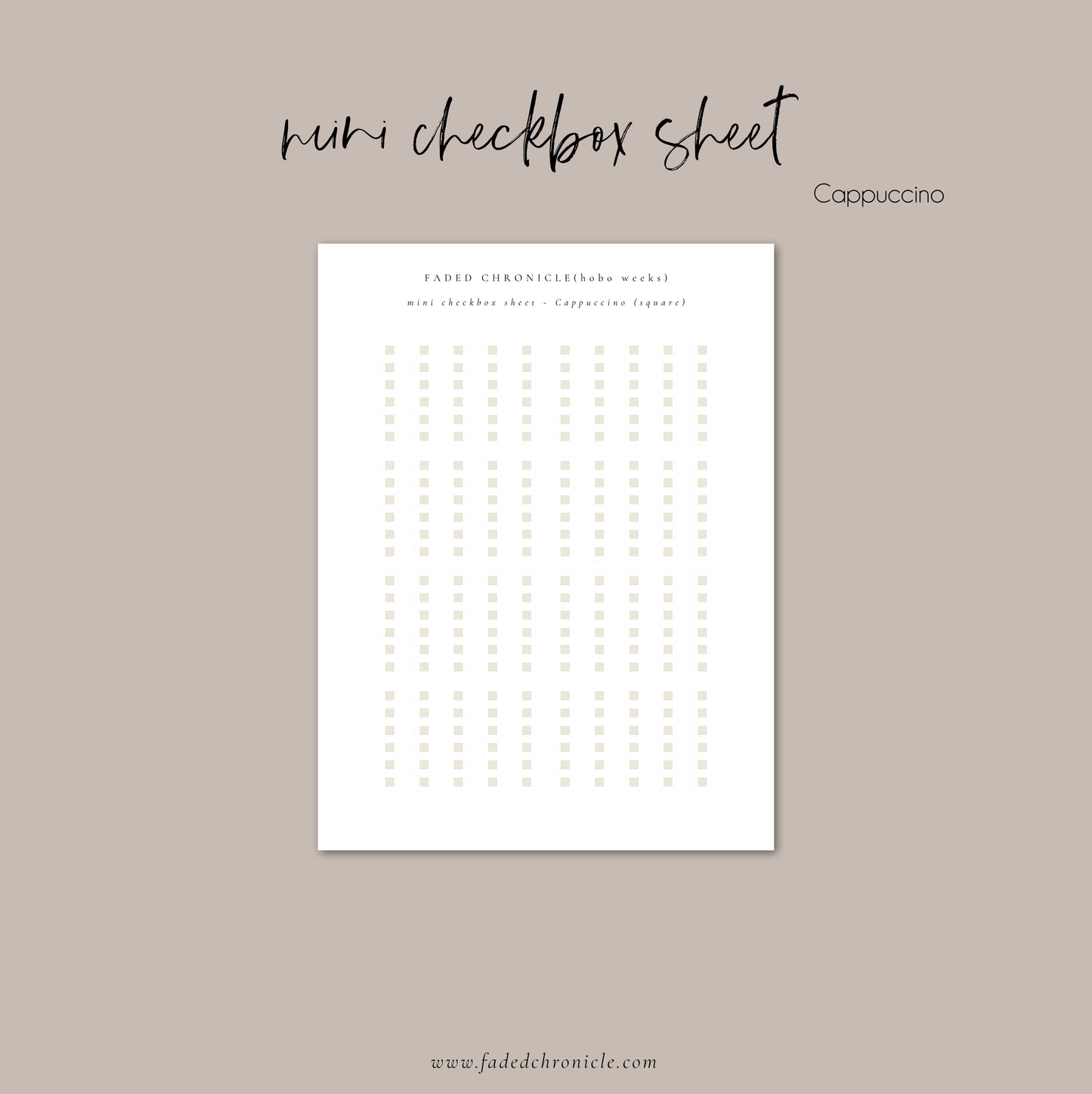 Regular Checkbox Sheet - Cappuccino