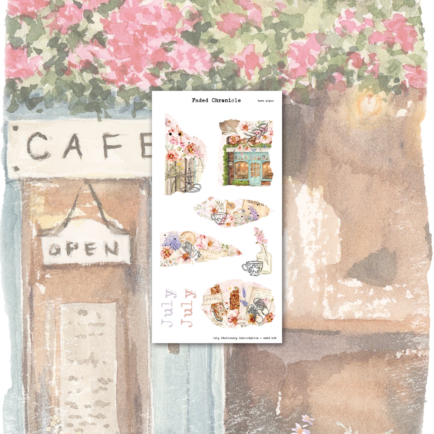 July Stationery Kit Extra - Torn Paper (Gold Foil)