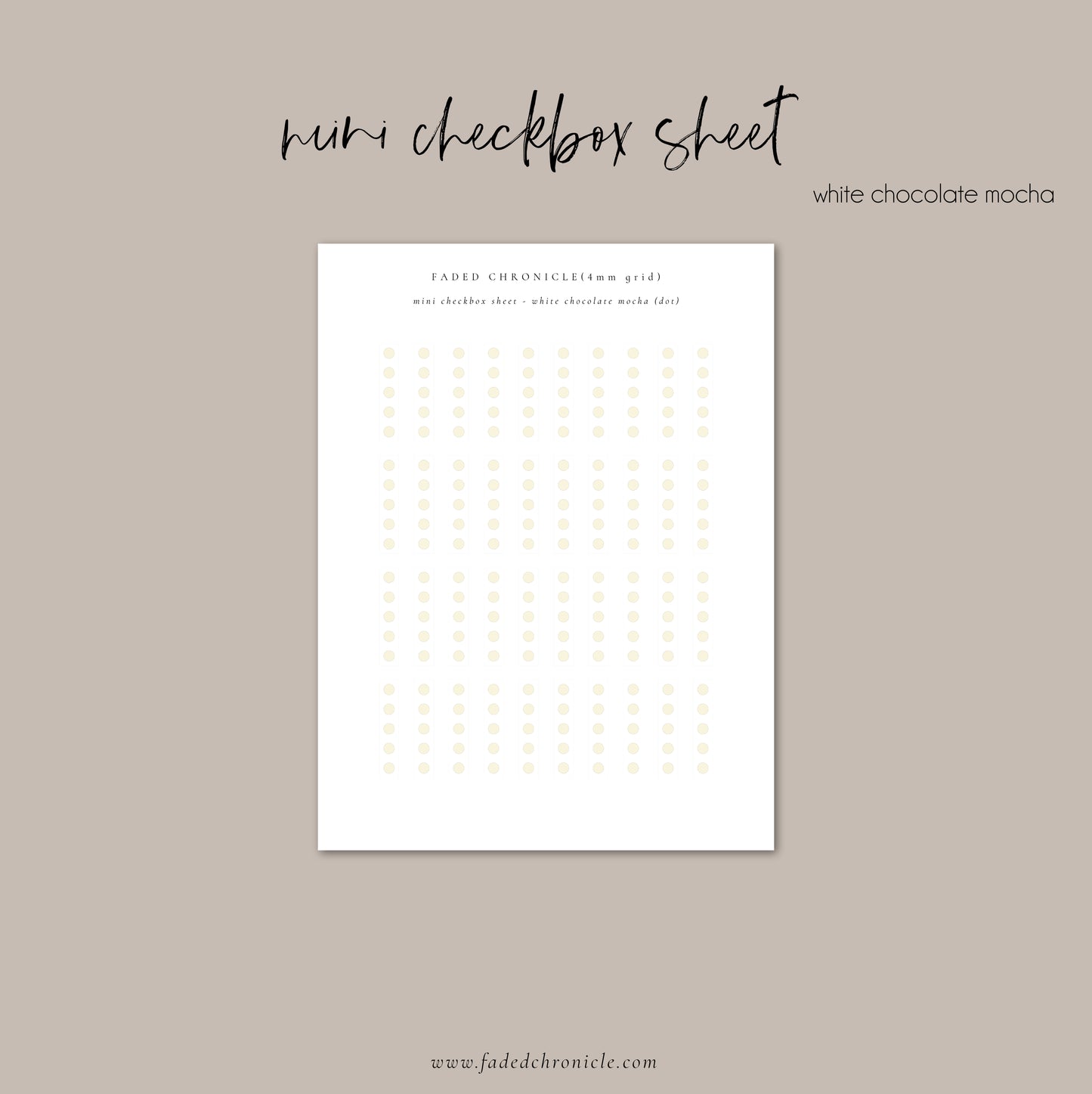 Regular Checkbox Sheet - White chocolate mocha