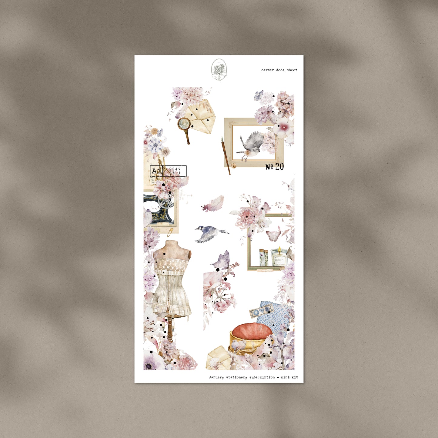 January Stationery Kit Extra - Corner Deco Sheet (Gold Foil)