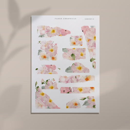 Summer Night - Blush flower torn paper