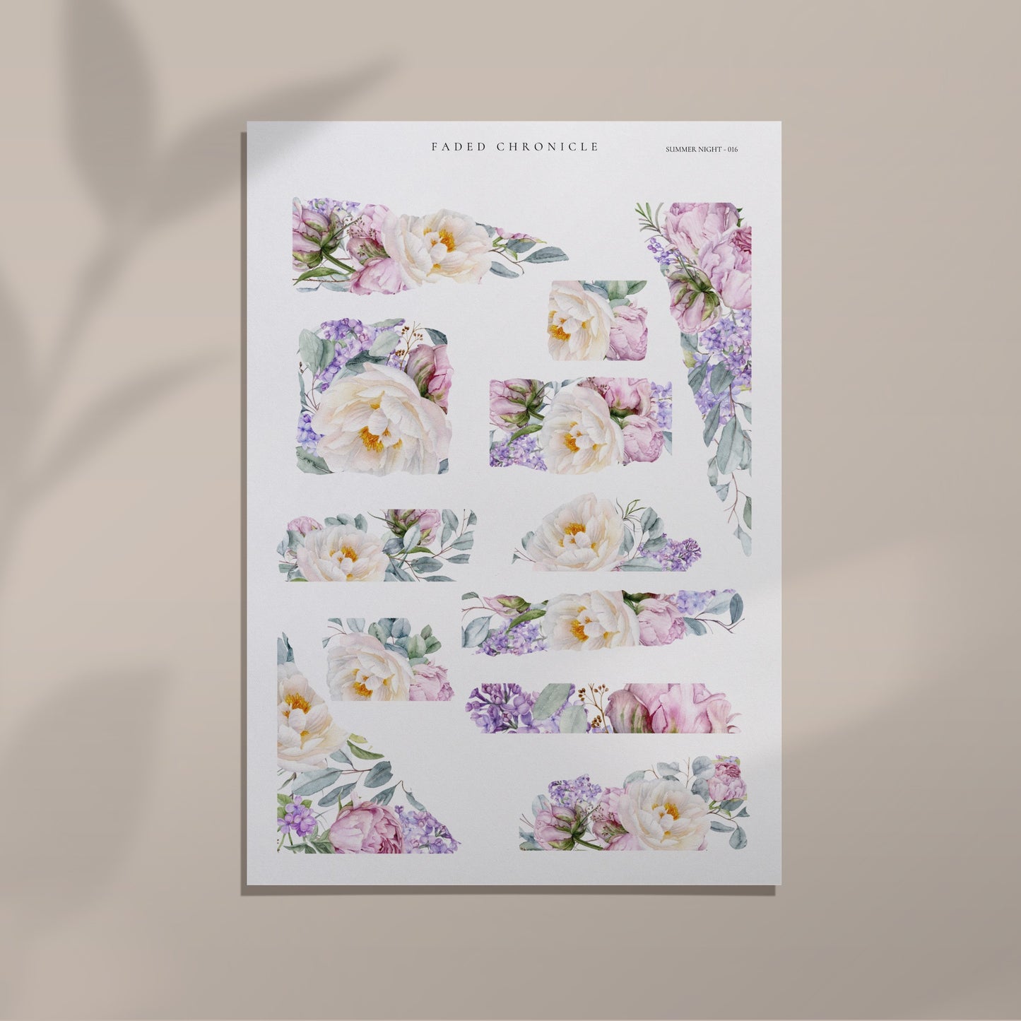 Summer Night - Purple flower torn paper