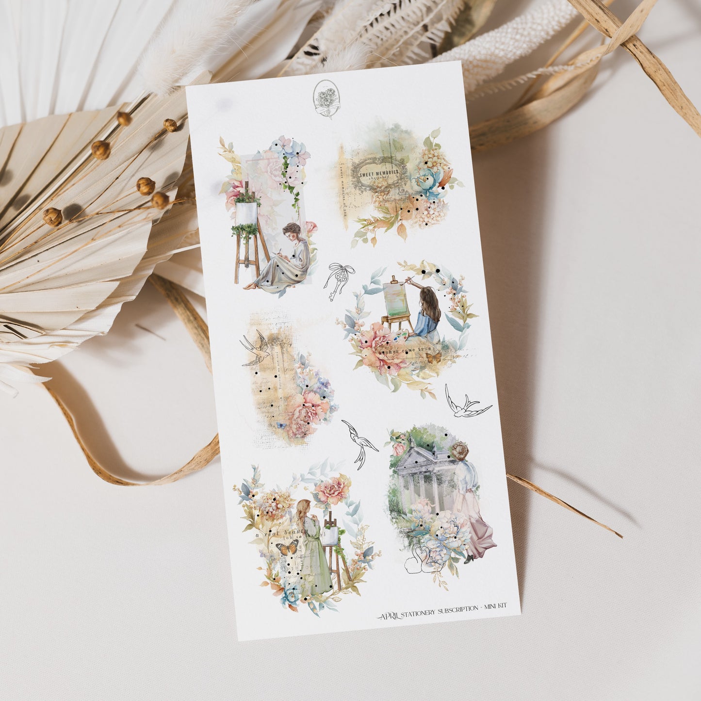 April Stationery Kit Extra - Large Frame Collage (Rose Gold Foil)