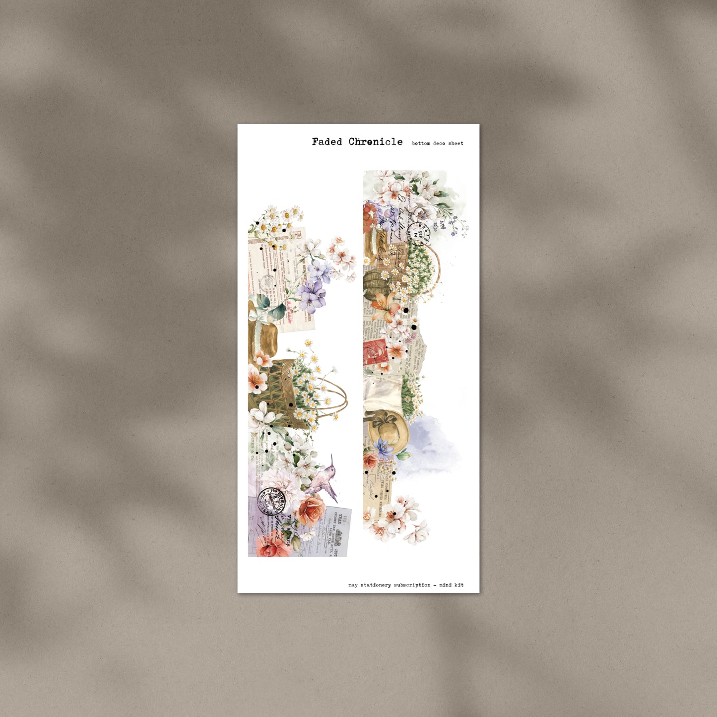 May Stationery Kit Extra - Bottom Deco Sheet (Gold Foil)