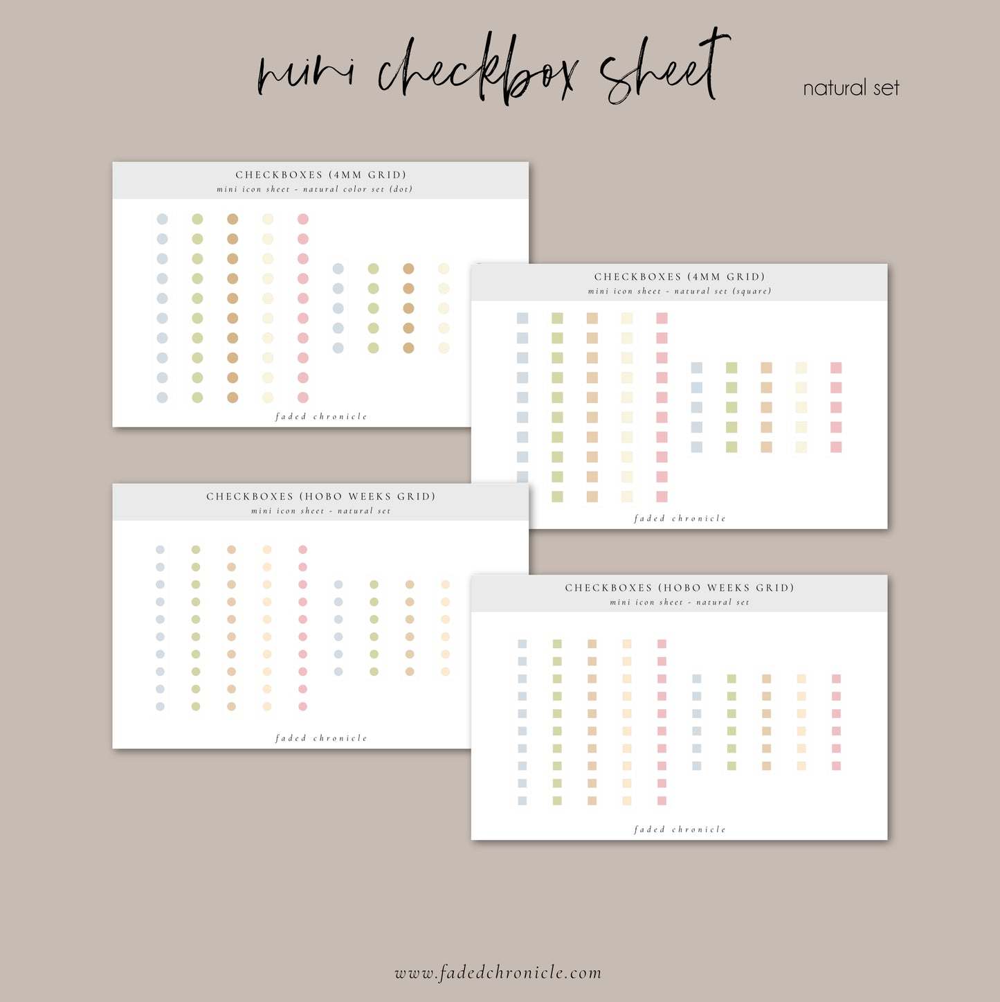 minimal checkbox - Natural Color Set