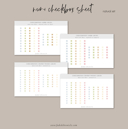 minimal checkbox - Natural Color Set