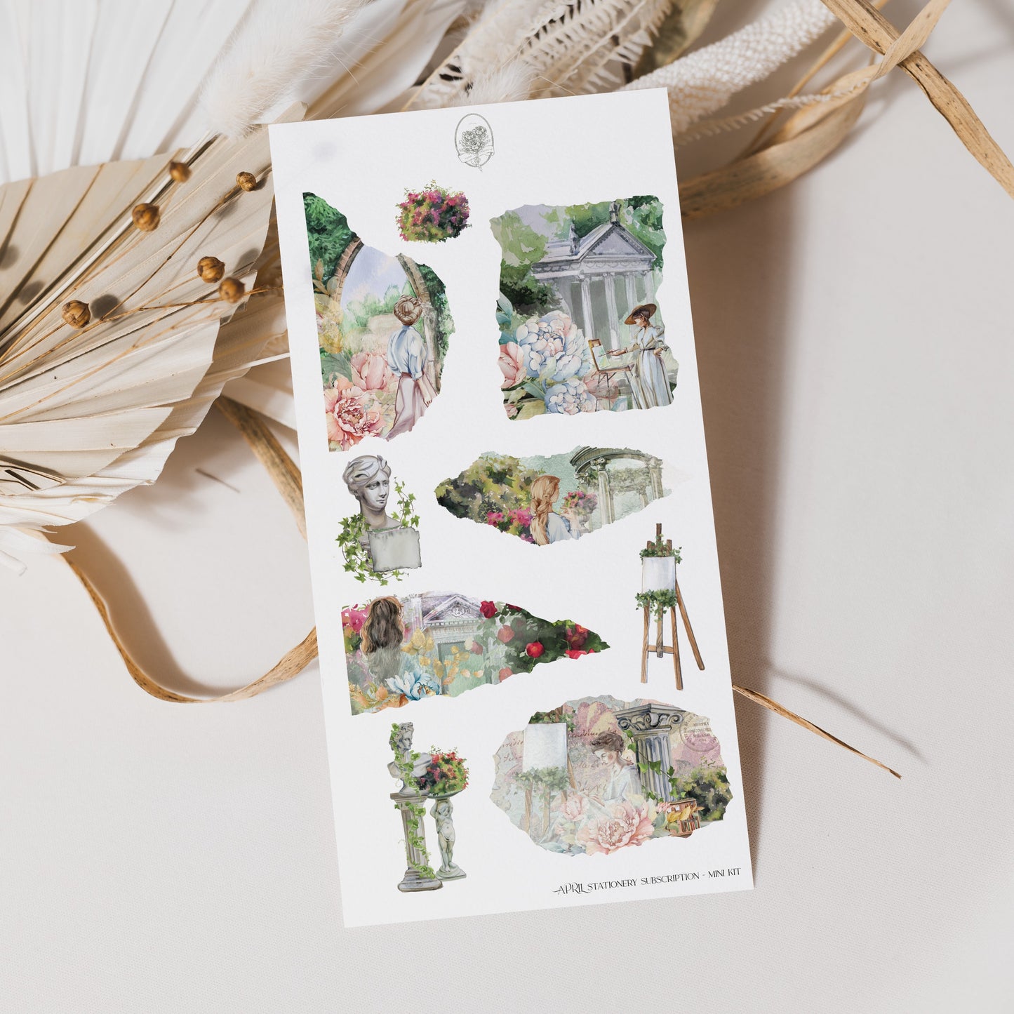 April Stationery Kit Extra - Torn Paper Illustrations