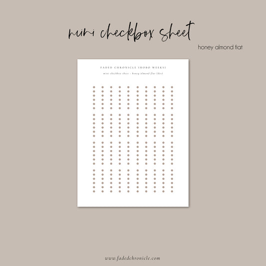 Regular Checkbox Sheet - Honey Almond Flat