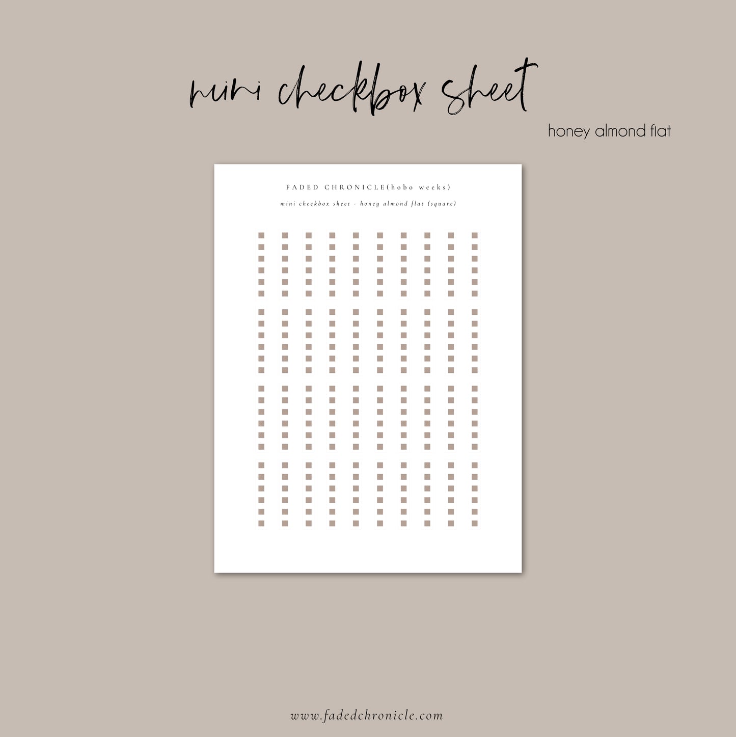 Regular Checkbox Sheet - Honey Almond Flat