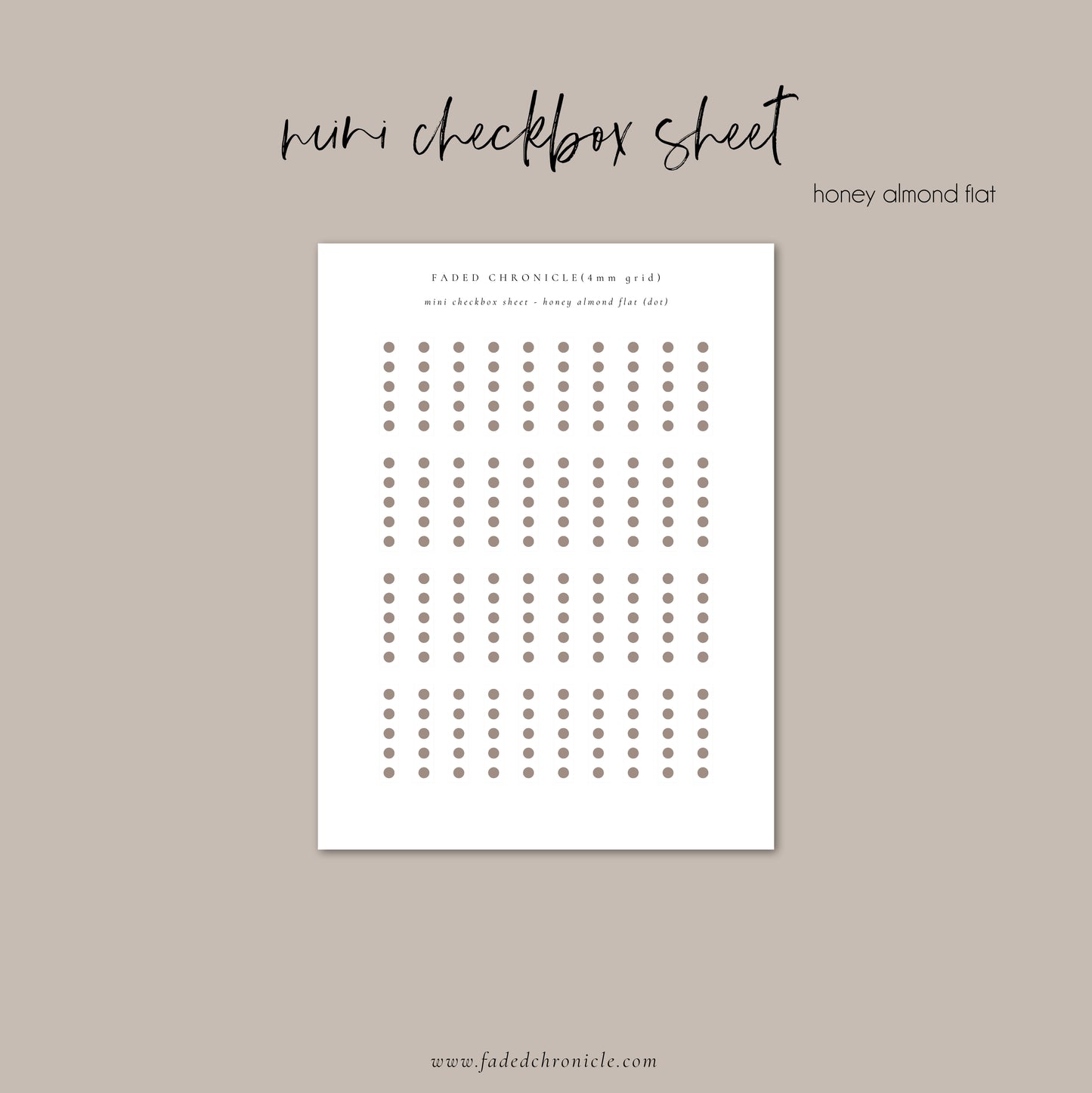 Regular Checkbox Sheet - Honey Almond Flat