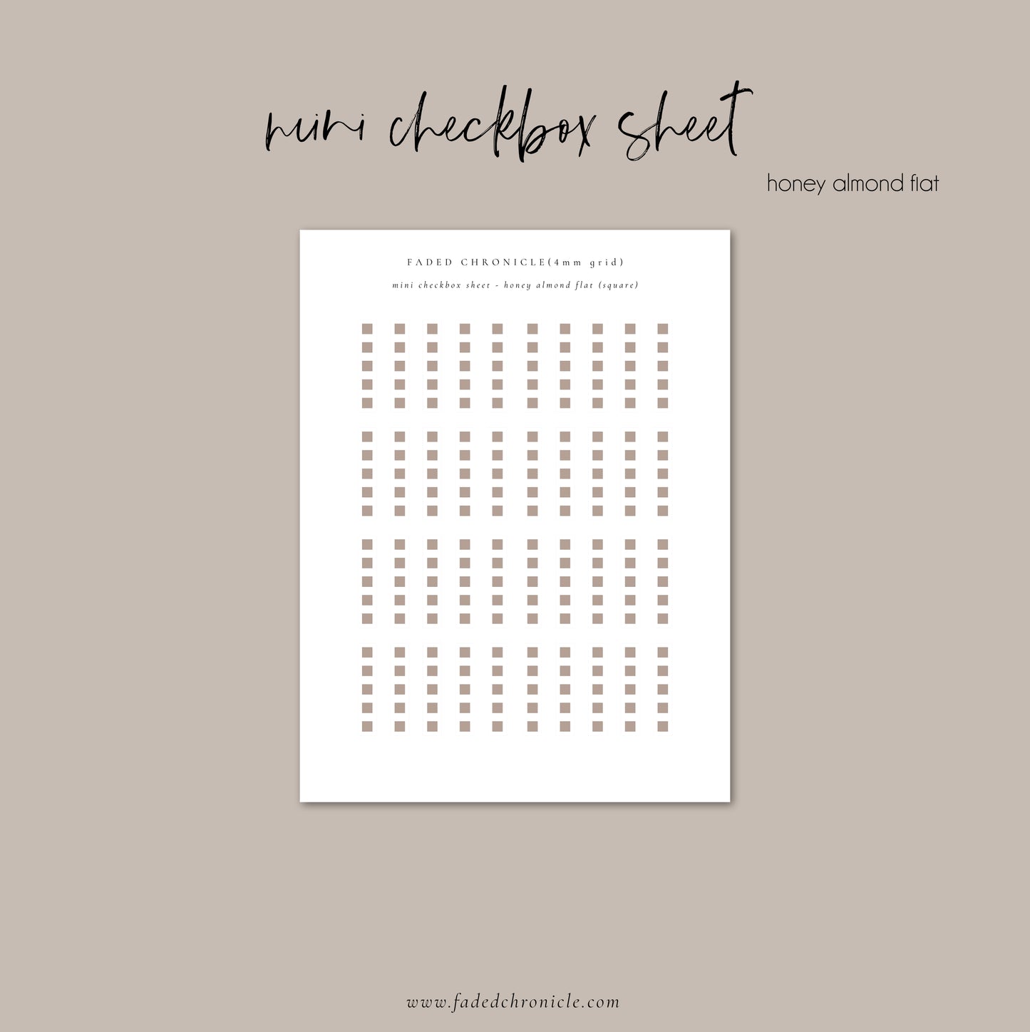 Regular Checkbox Sheet - Honey Almond Flat