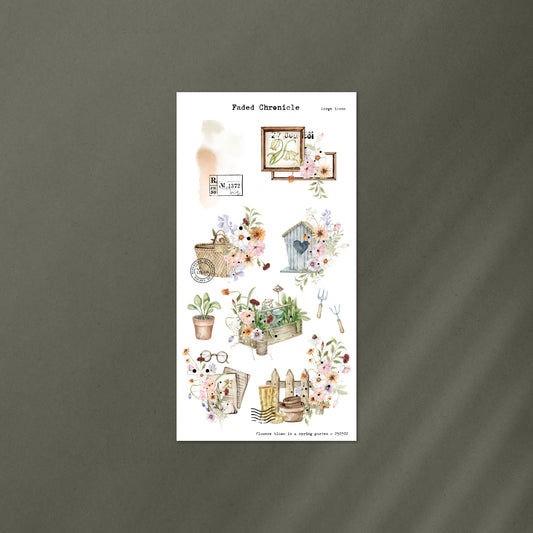 Flowers Bloom In A Spring Garden - Arrangements (Gold Foil)