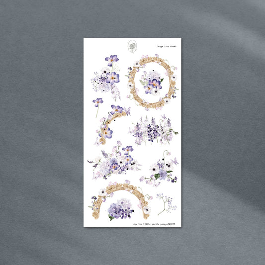 oh, the little purple pansy - large floral icons (rose gold foil)