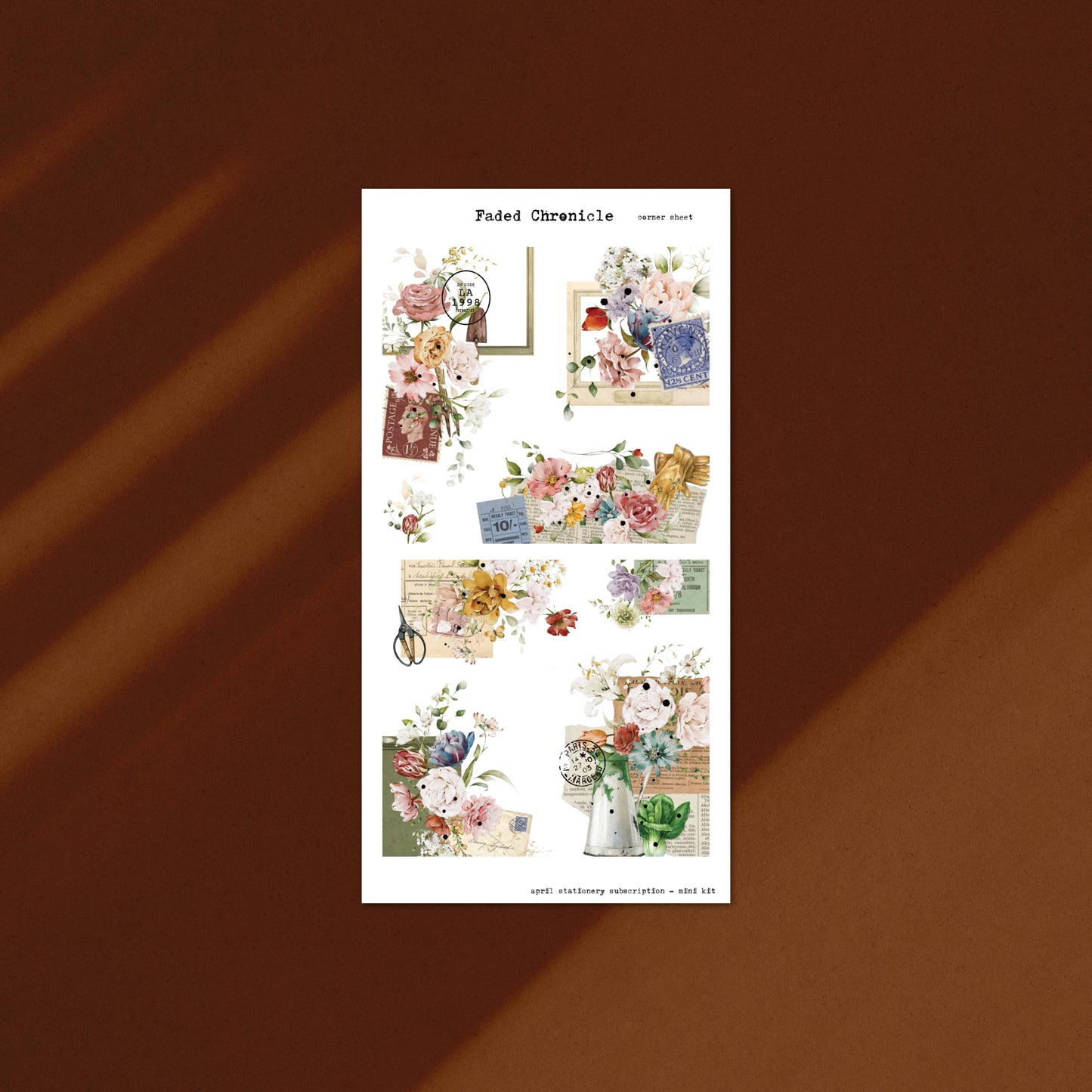 April Stationery Kit Extra - Corner Sheet (Gold Foil)