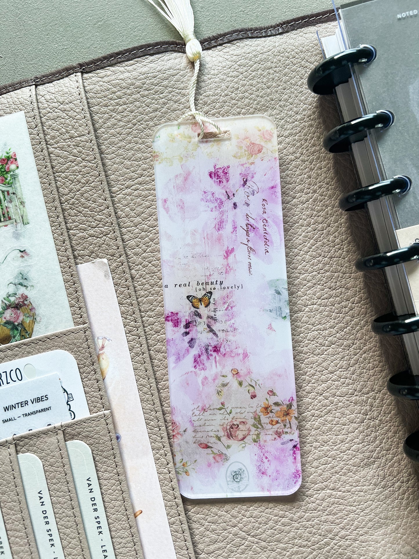 Muted Flower Acrylic Bookmark