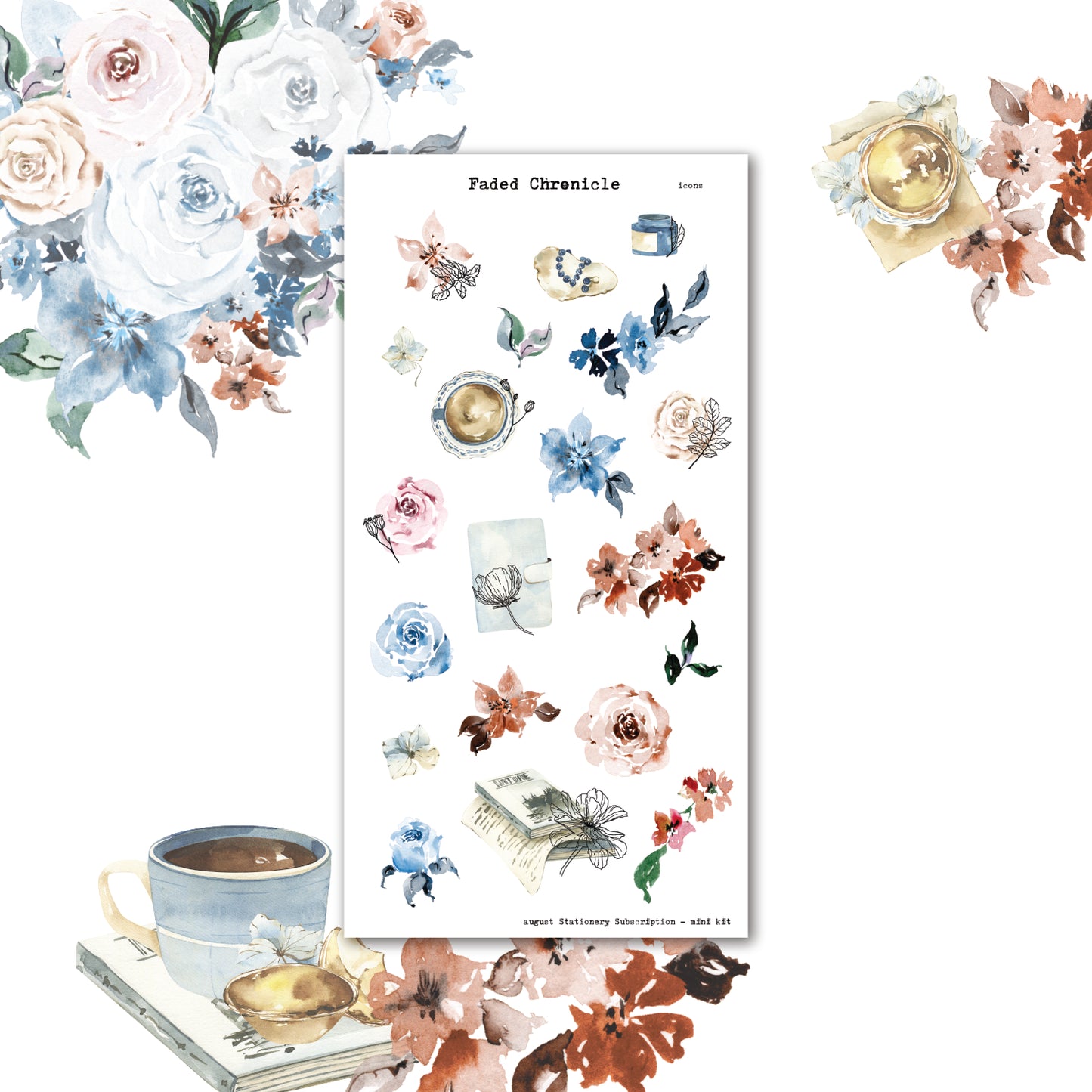 August Stationery Kit Extra - Small Icons (Gold Foil)