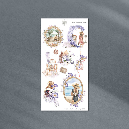 oh, the little purple pansy - arrangements (rose gold foil)