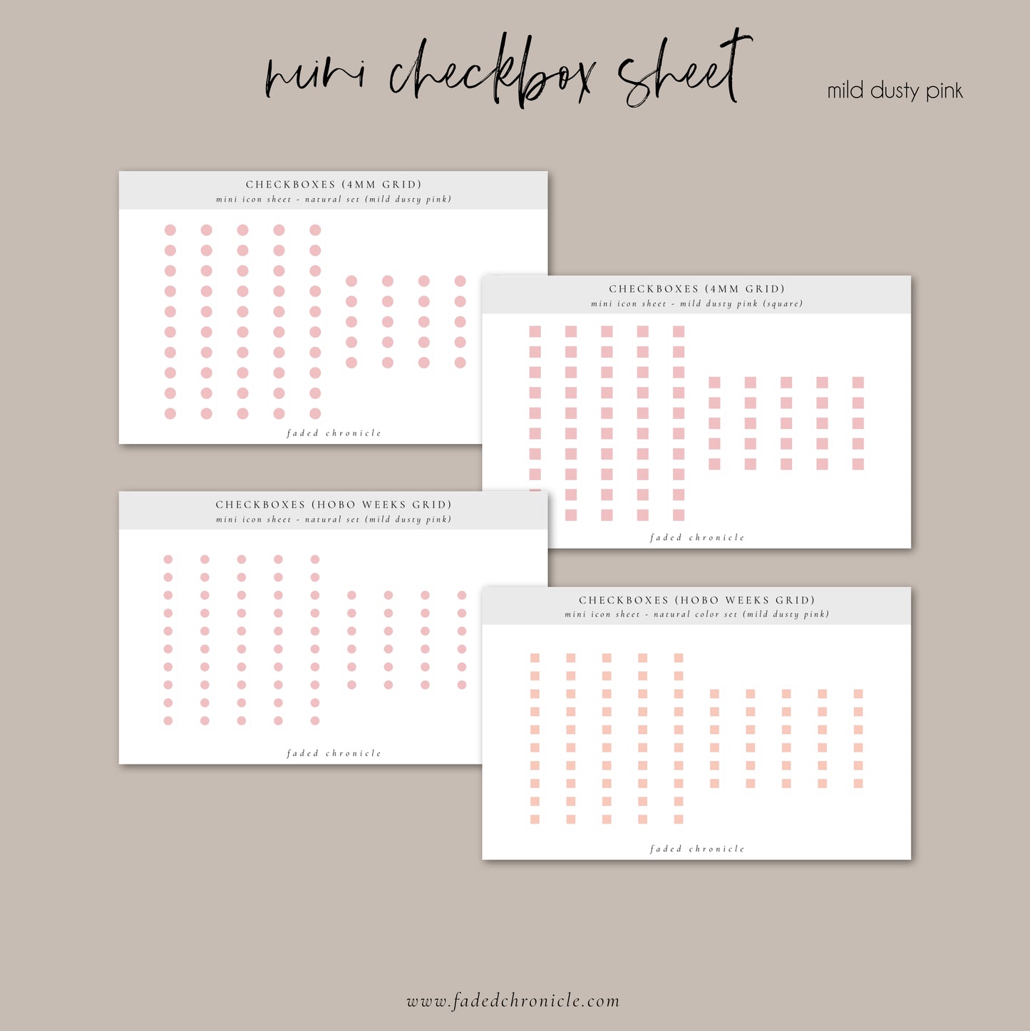 minimal checkbox - Mild dusty pink