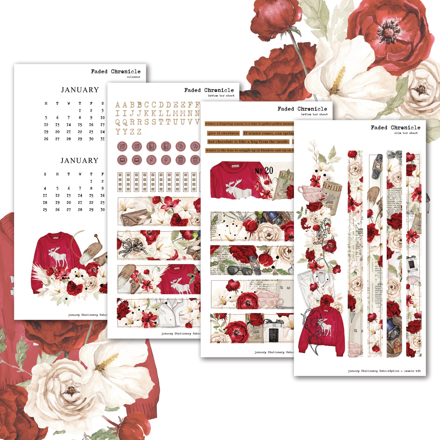 2026 January Stationery Kit Extra - Hobo weeks Kit