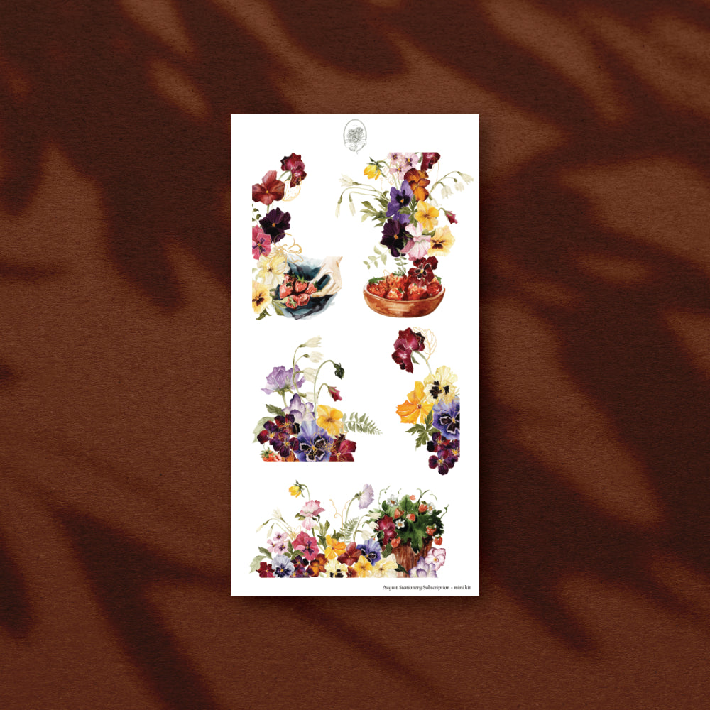 August Stationery Kit Extra - large icons (rose gold foil)