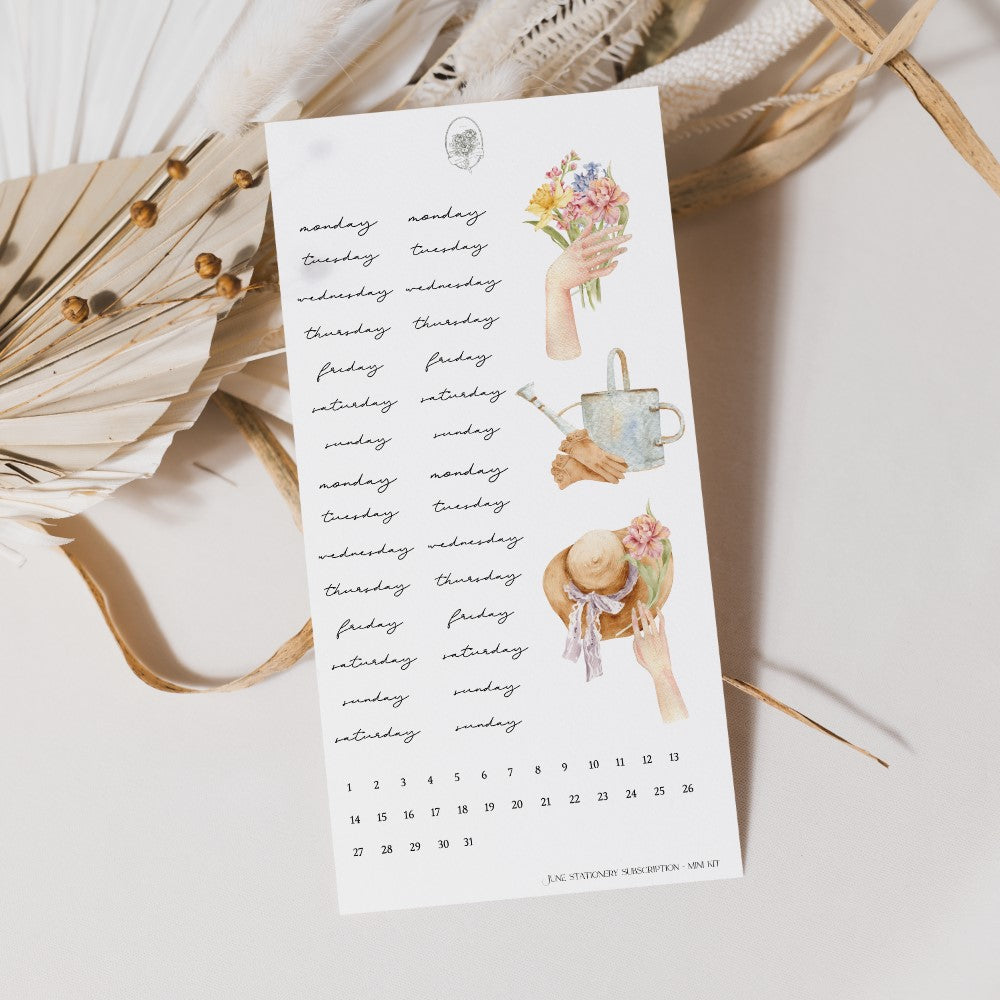 June Stationery Kit Extra - Dates