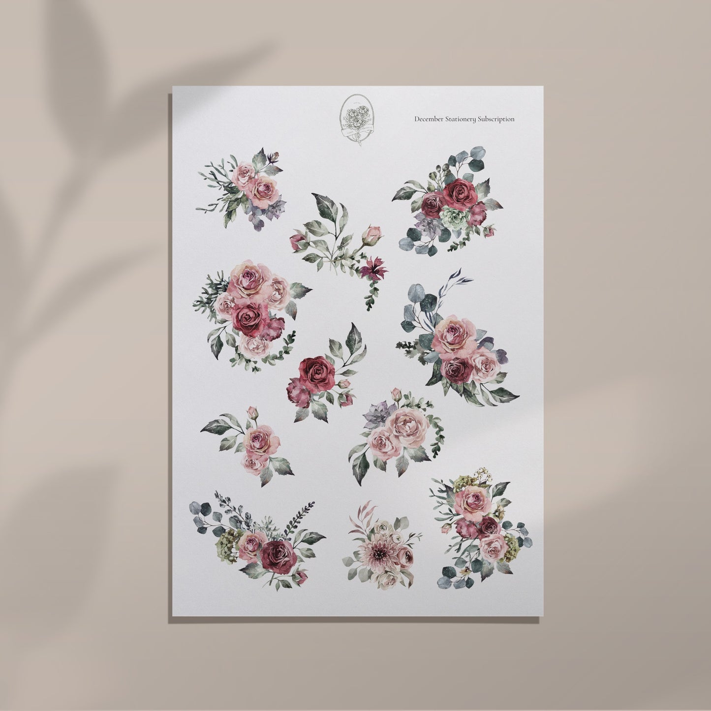 December Stationery Kit Extra - Large Flower Icons