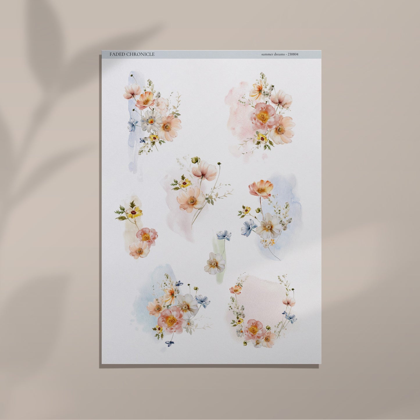 Sweet Dreams - Watercolour Flower Icon (Pink And Yellow Flowers)