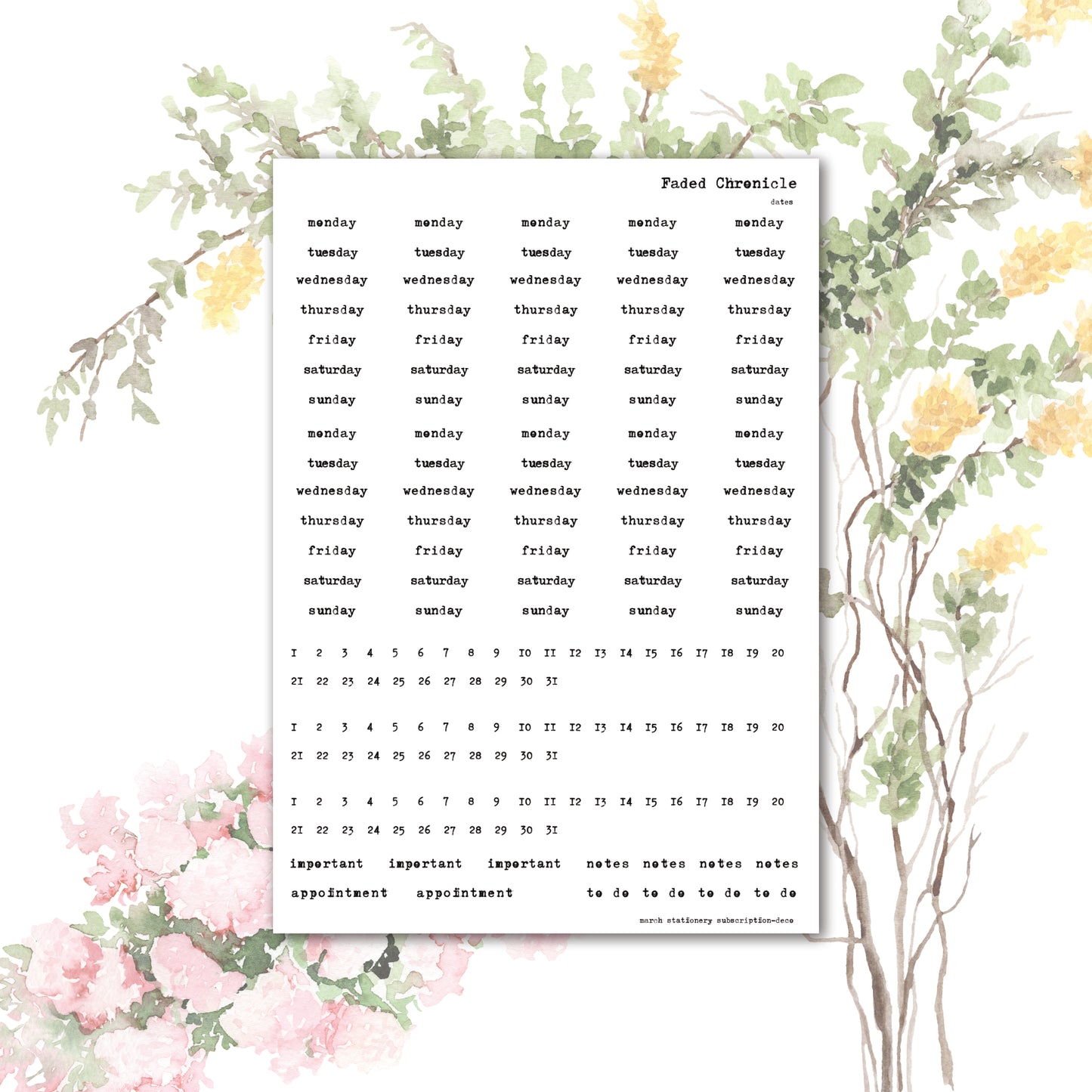 2026 March Kit Extra - Dates