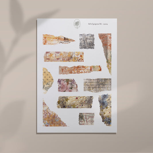 Full Of Gorgeous Life - Torn Paper Pattern Only