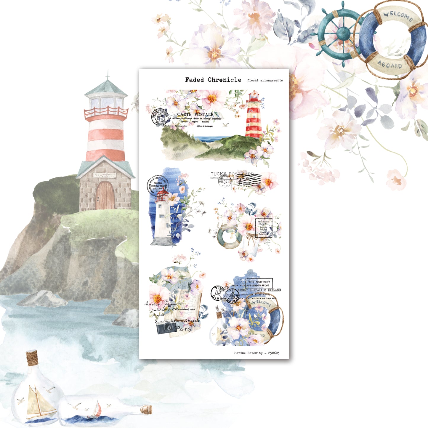 Marine Serenity - Floral Arrangements (Gold Foil)