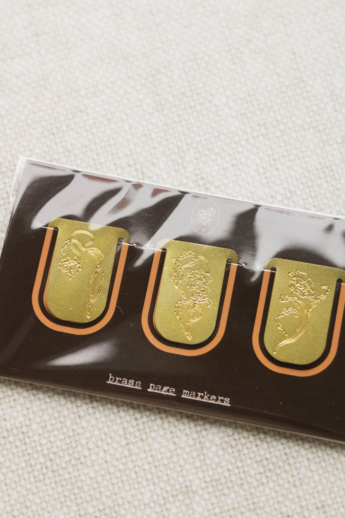 Set of 3 Botanical Brass page markers