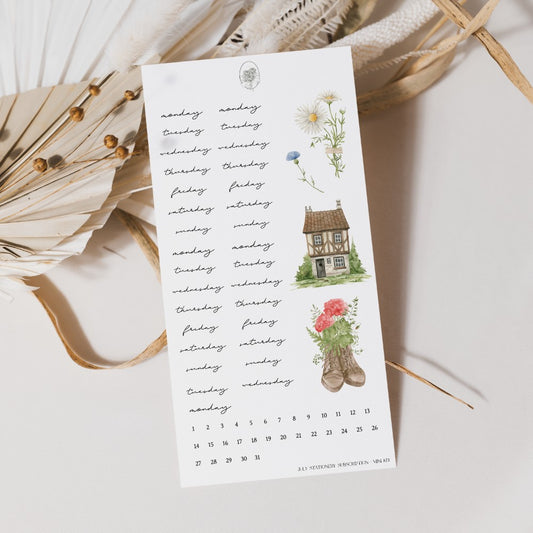 July Stationery Kit Extra - dates