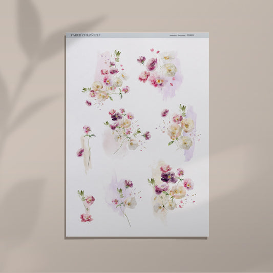 Sweet Dreams - Watercolour Flower Icon (Purple Flowers)