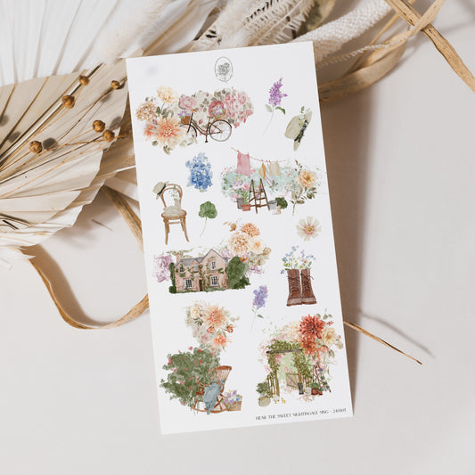 Hear The Nightingale Sing - Cottage Collage Sheet